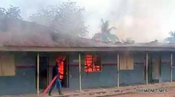 Angry secondary school students set classrooms ablaze